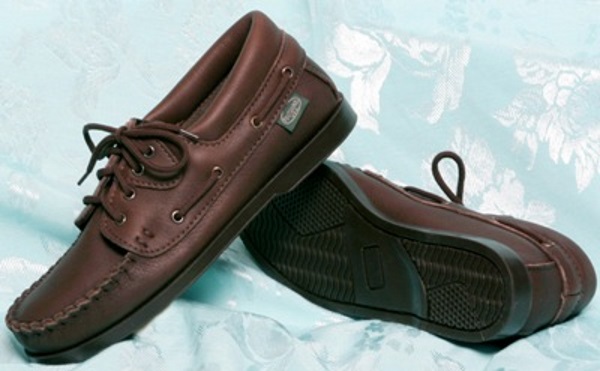 (image for) Women's Lace-Up Moccasin Shoes Rubber Soles (Size 8 / Saddle Color / Cowhide)